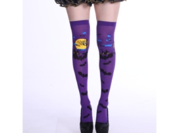 Lurelia Meias Halloween Disfarce Meia Calça Festa Estilo Roxo Tamanho Único