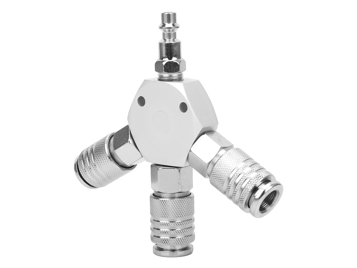 Conector Pneumático De 3 Vias Laxiscreed Para Manifold De Ar E Divisão Rápida De Mangueira