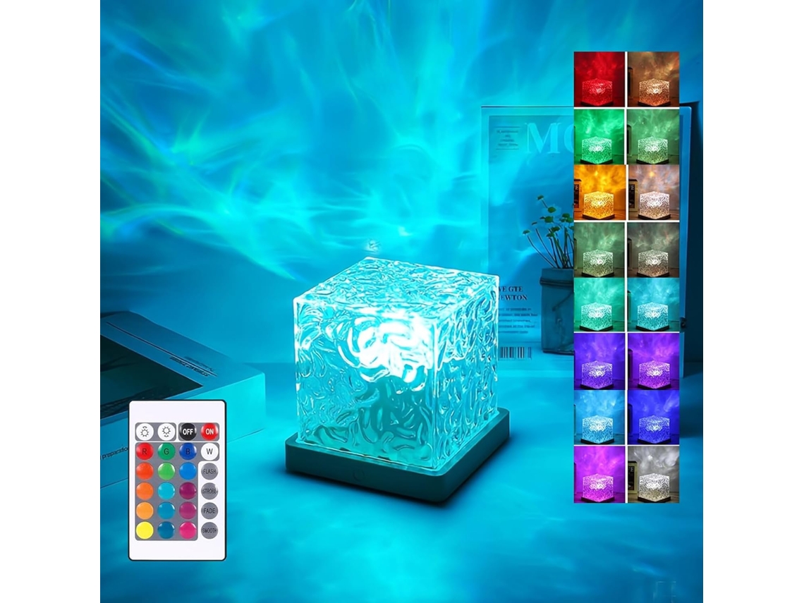 Projetor Ocean Wave, Luminária Cubo Luminorthe 16 Cores Com