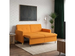 Vidaxl Sofá-cama Retrátil Amarelo Escuro Tecido