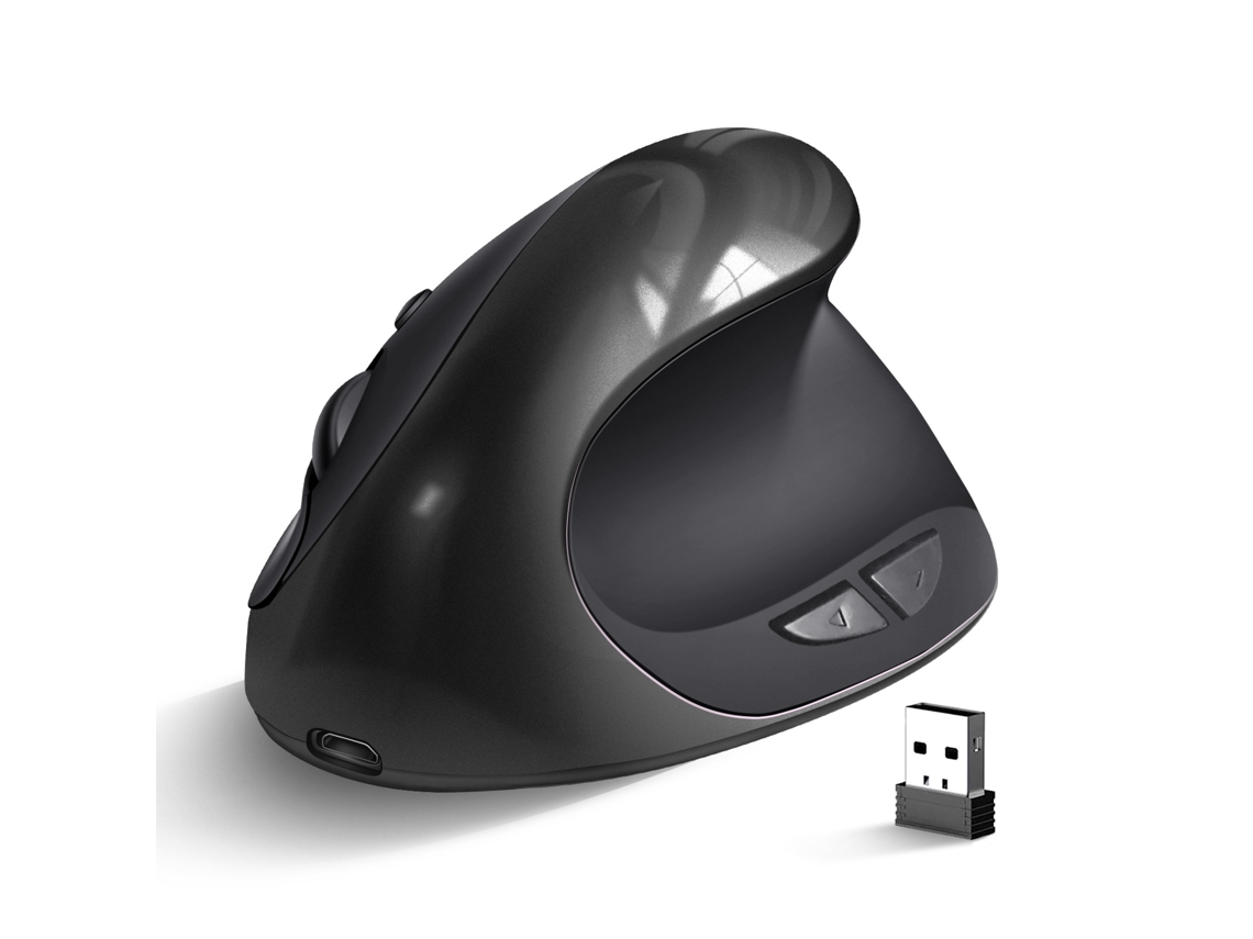 Rato Ergonómico Sem Fio Vertical Rato Direito Preto Cuich