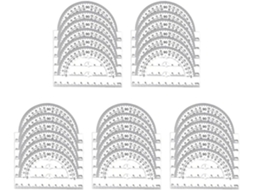 30 Transferências Matemáticas de Plástico Transparente, 180 cores, Práticas para Estudantes e Designers, Adequadas para