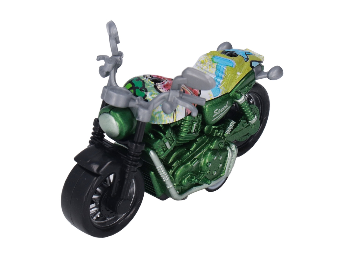 Mali brinquedo Moto Miniatura de Liga com Retrocesso para Crianças Verde Simulação Alta