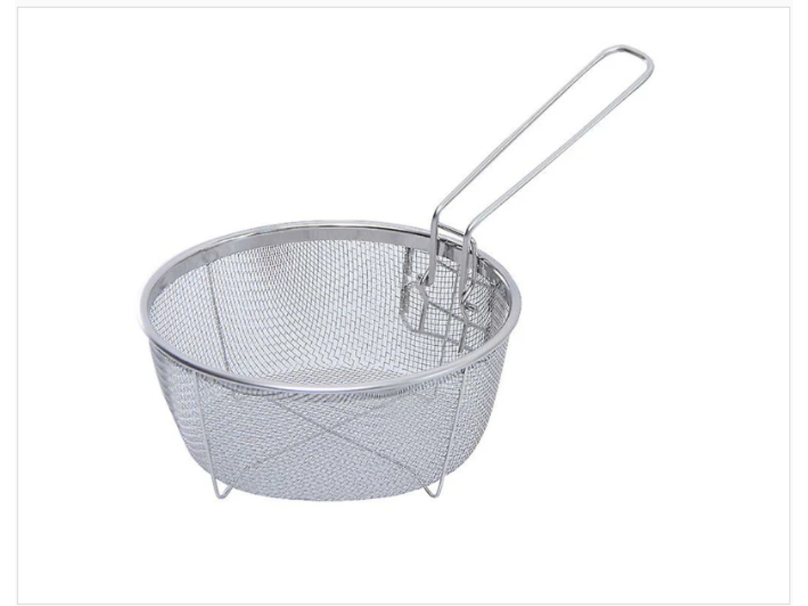 MEOIRUERY Cesto Para Fritadeira Redondo Em Aço Inoxidável 2 Unidades Cesto Para Batatas Fritas E Lanches Utensílio De Cozinha