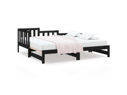 Sofá cama de Puxar 2x Cm Pinho Maciço Preto MAISON EXCLUSIVE (80x200)