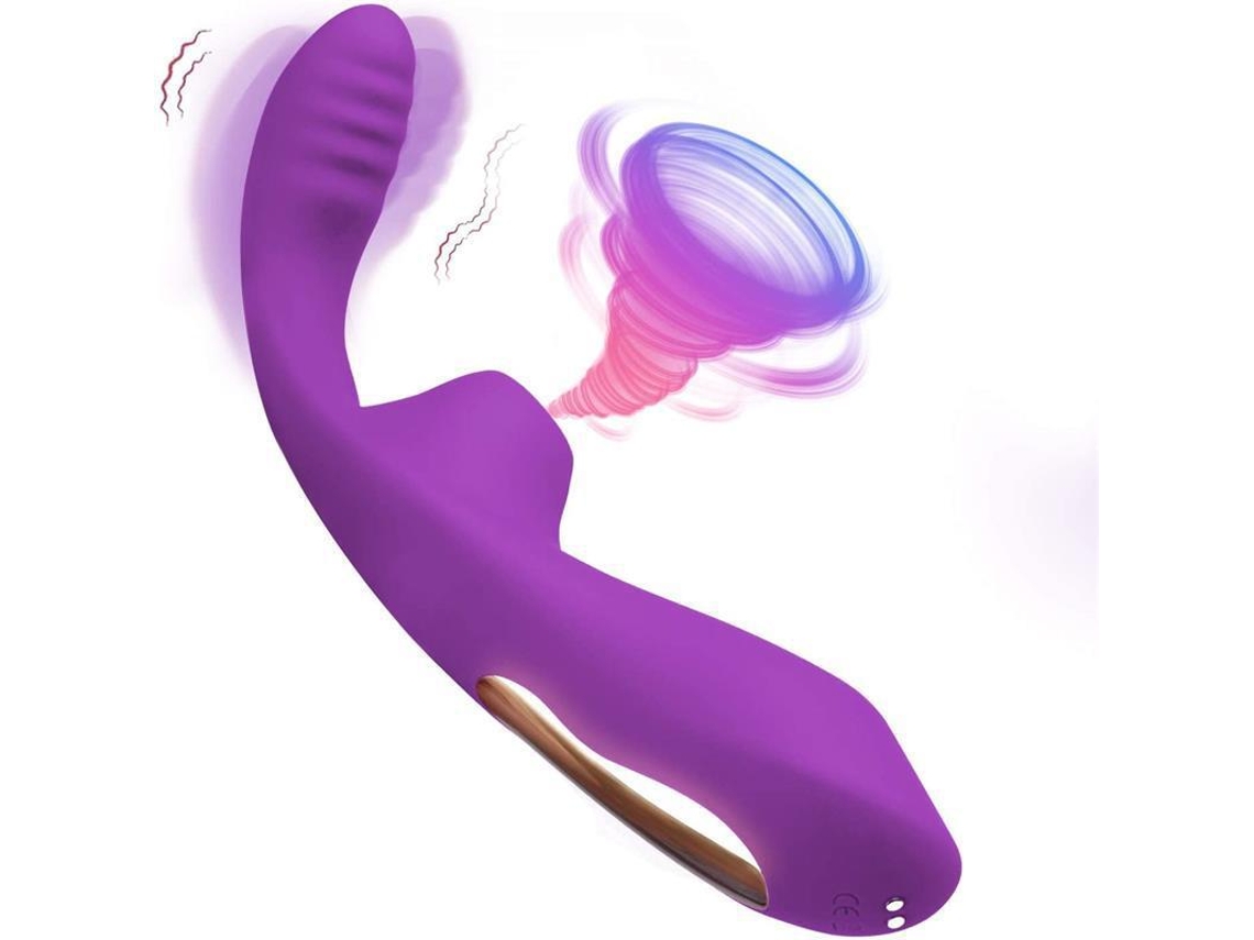 Vibrador De Massagem De Suco De Silicone 2 Em 1 Para Mulheres (roxo) Yizhood