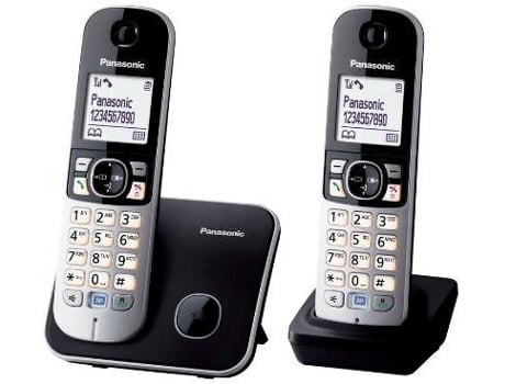 Telefone sem fio PANASONIC KX-TG6812FRB Preto, prateado