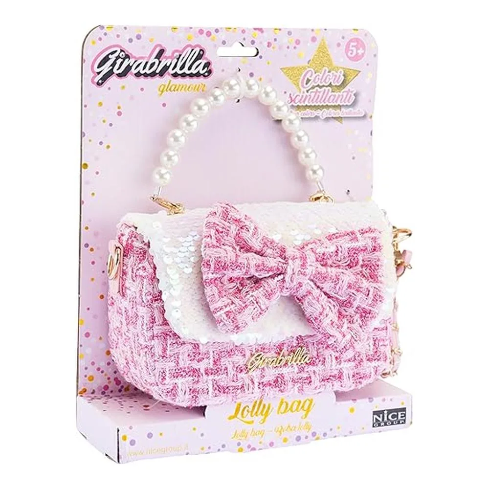 Girabrilla Lolly Bag Bolso Tweed Rosa Con Lazo 19058 Nicep25