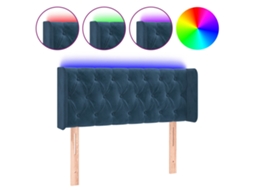 Led Headboard, Led Headboards Vidaxl Azul Veludo (103 X 16 X 78/88 Cm)