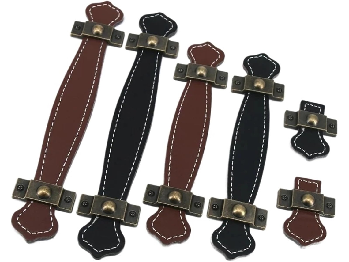1x Puxador De Couro Macio Para Móveis, Armários, Cômodas, Gavetas E Malas, Com Parafusos Furo Único, Marrom