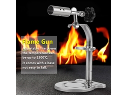 Porta Soplete Mini Acero Inoxidable Pistola De Llama Con Base Para Barbacoa Cocina Camping Gas