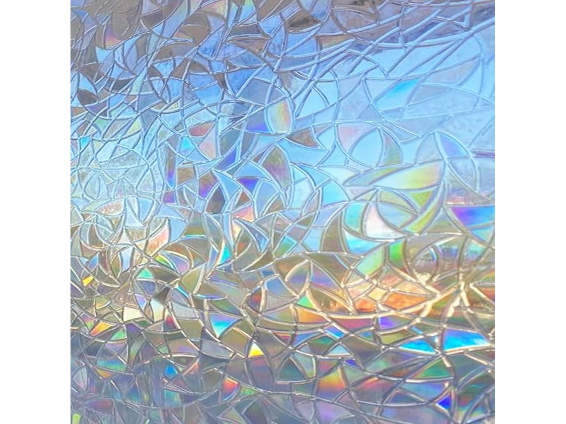 Película Para Janela Blue Dream 44, 5 X 200 Cm Com Efeito Arco, Íris 3d E Proteção Uv
