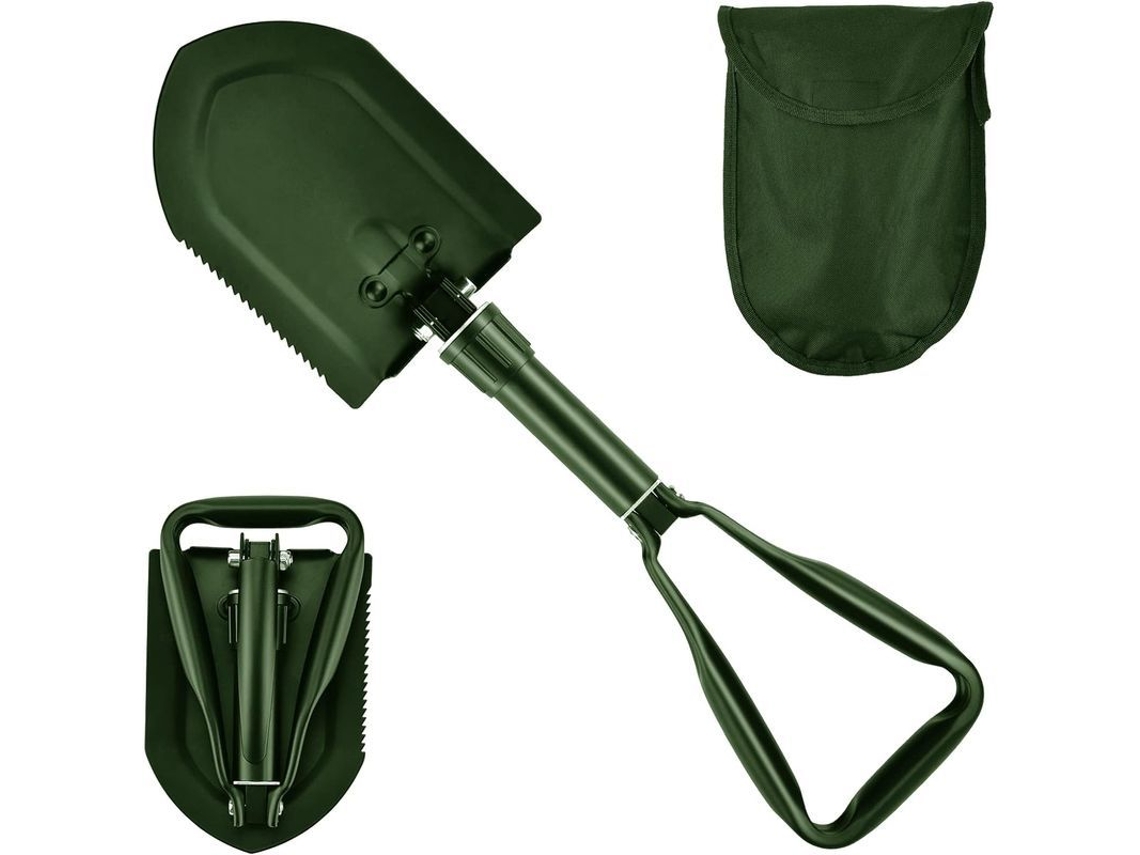 2026-pala Dobrável Linjou 58cm, Aço Carbono Resistente, Multifuncional, Acampamento, Caminhada, Caça (verde)