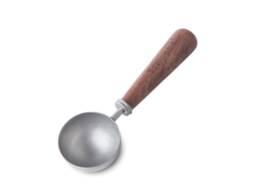 Colher De Café Retrô Em Aço Inoxidável Com Cabo Nogueira Preta, Medida 10g Para Grãos Ou Chá.
