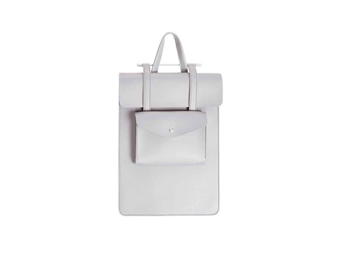 Capa para Portátil HEXINYIGJLY 13 14" com Alça,à Prova de Água, Antichoque, para Macbook e Tablet Cinza Claro