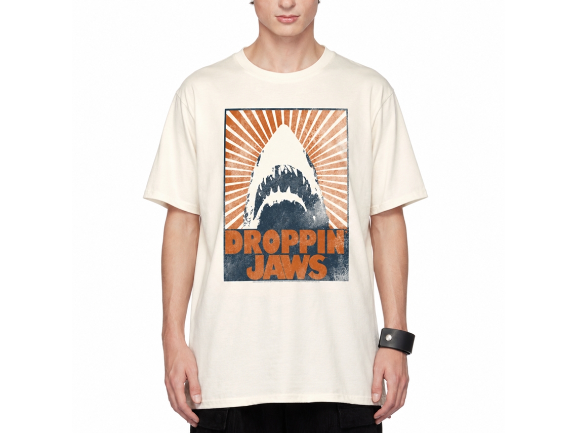 Rockinstone Jaws Movie Show Stopper Solid Natural Adult T-shirt Size:xxl