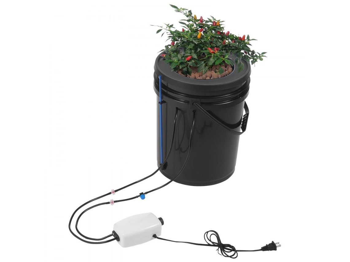 Conjunto De Sistema De Cultura Hidropónica Dwc 20l Com Irrigação Gota A Gota E Bomba De Ar Tekmaquinas