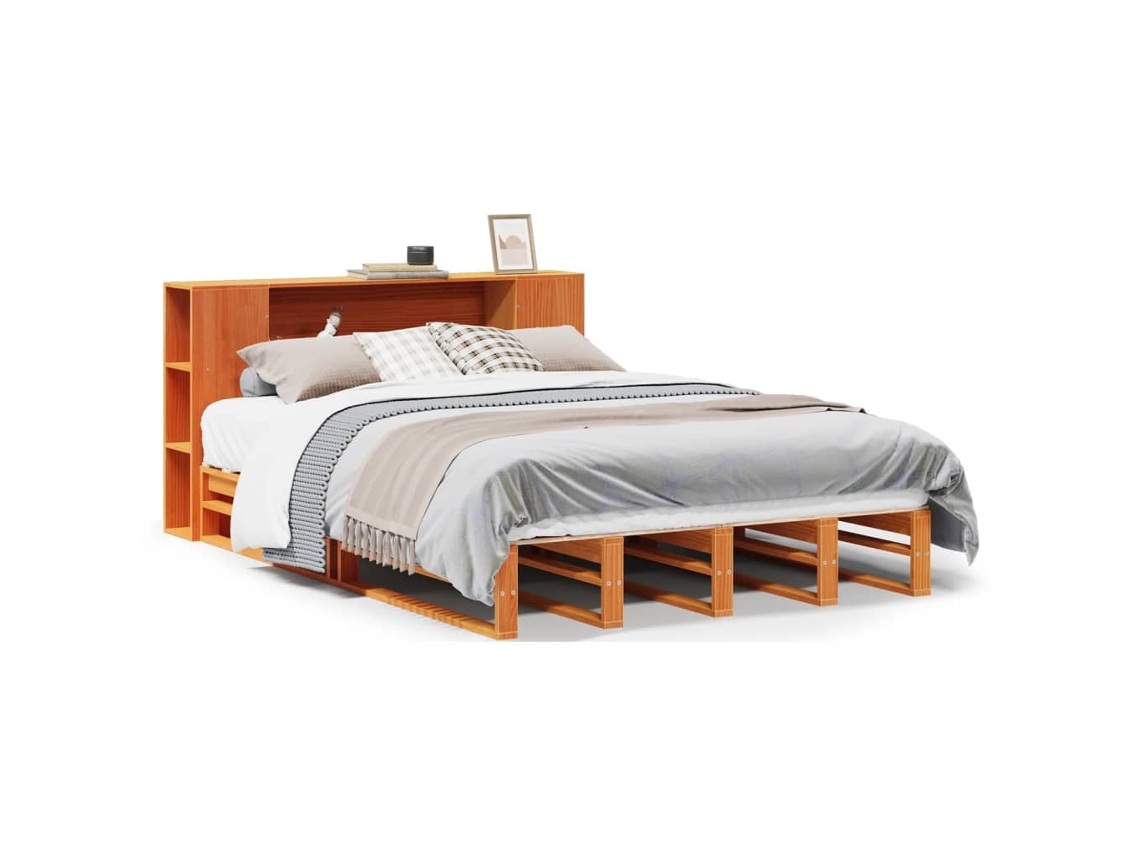 Cama com Estante Sem Colchão Madeira Maciça 140x190 cm MAISON EXCLUSIVE (0)