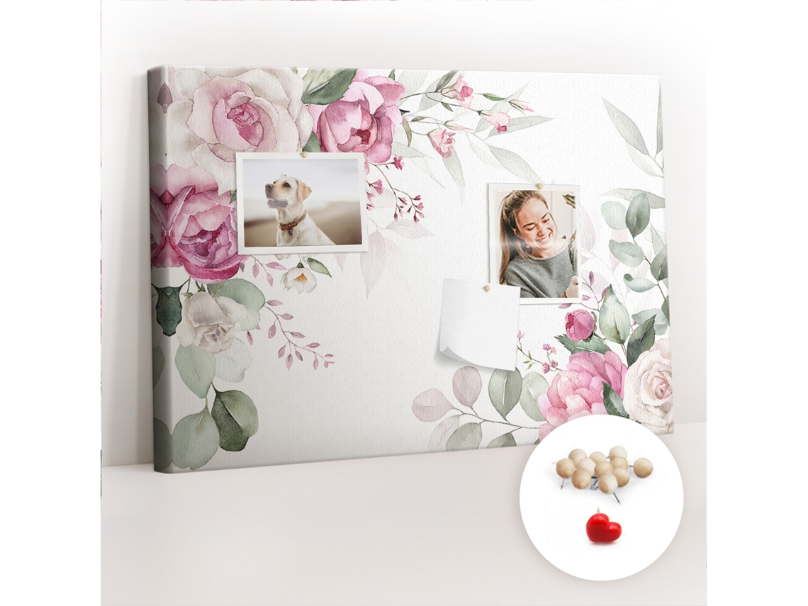 Quadro De Cortiça Moldura Floral Para A Sala De Estar Espelharte (60x40 Cm)