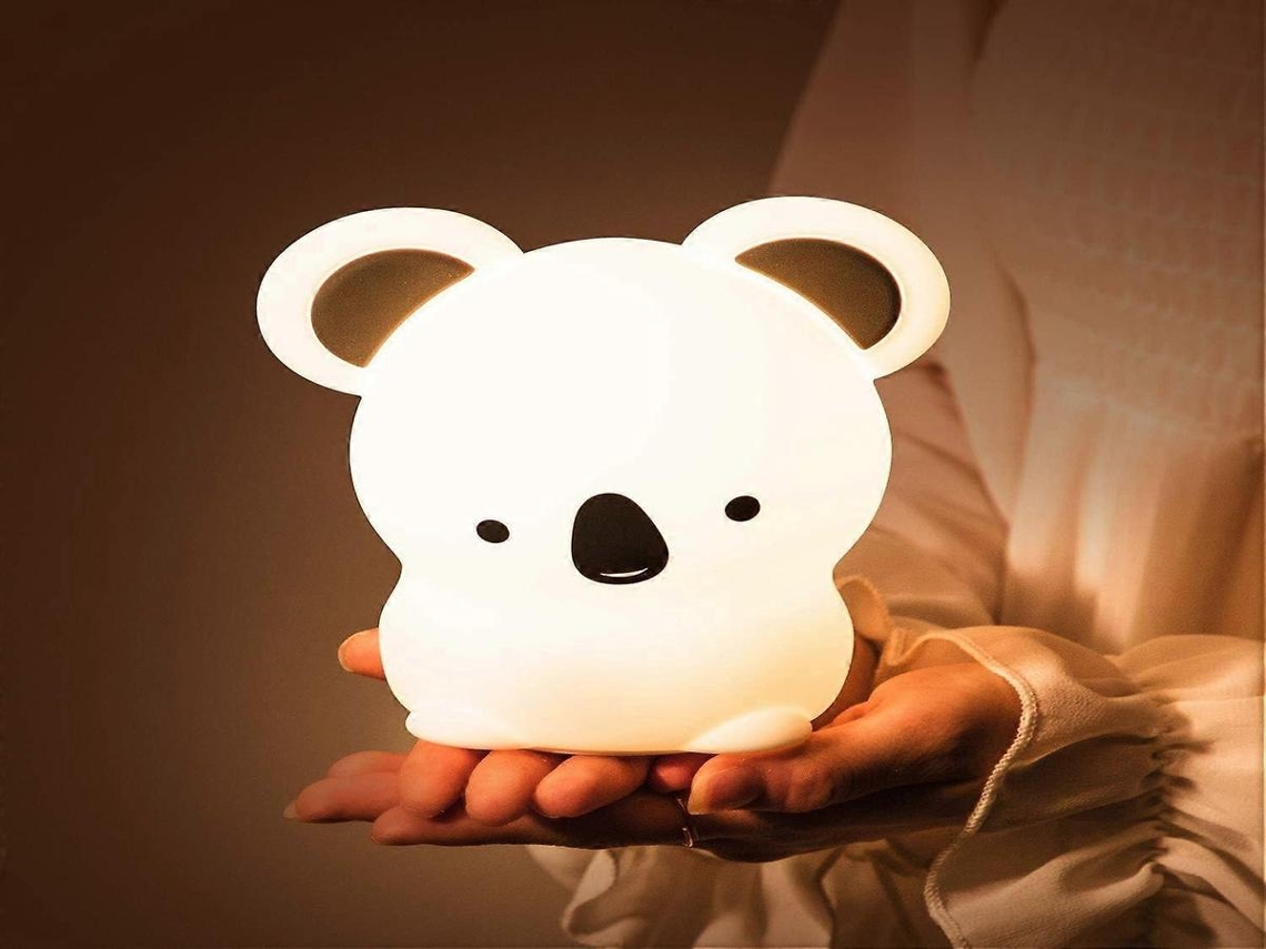 Luminária Noturna Lurelia com Base de Silicone, Recarregável via USB, Sensor de Toque RGB para Bebês e Crianças, Ideal para Cabeceira de Cama