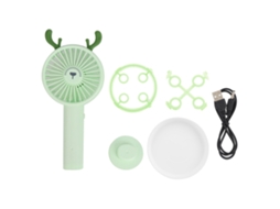 Ventilador Portátil Infantil Usb Verde com Bolhas