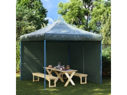 Vidaxl Parede Lateral Com Fecho P/ Tenda De Festas 2 Pcs Pe Verde