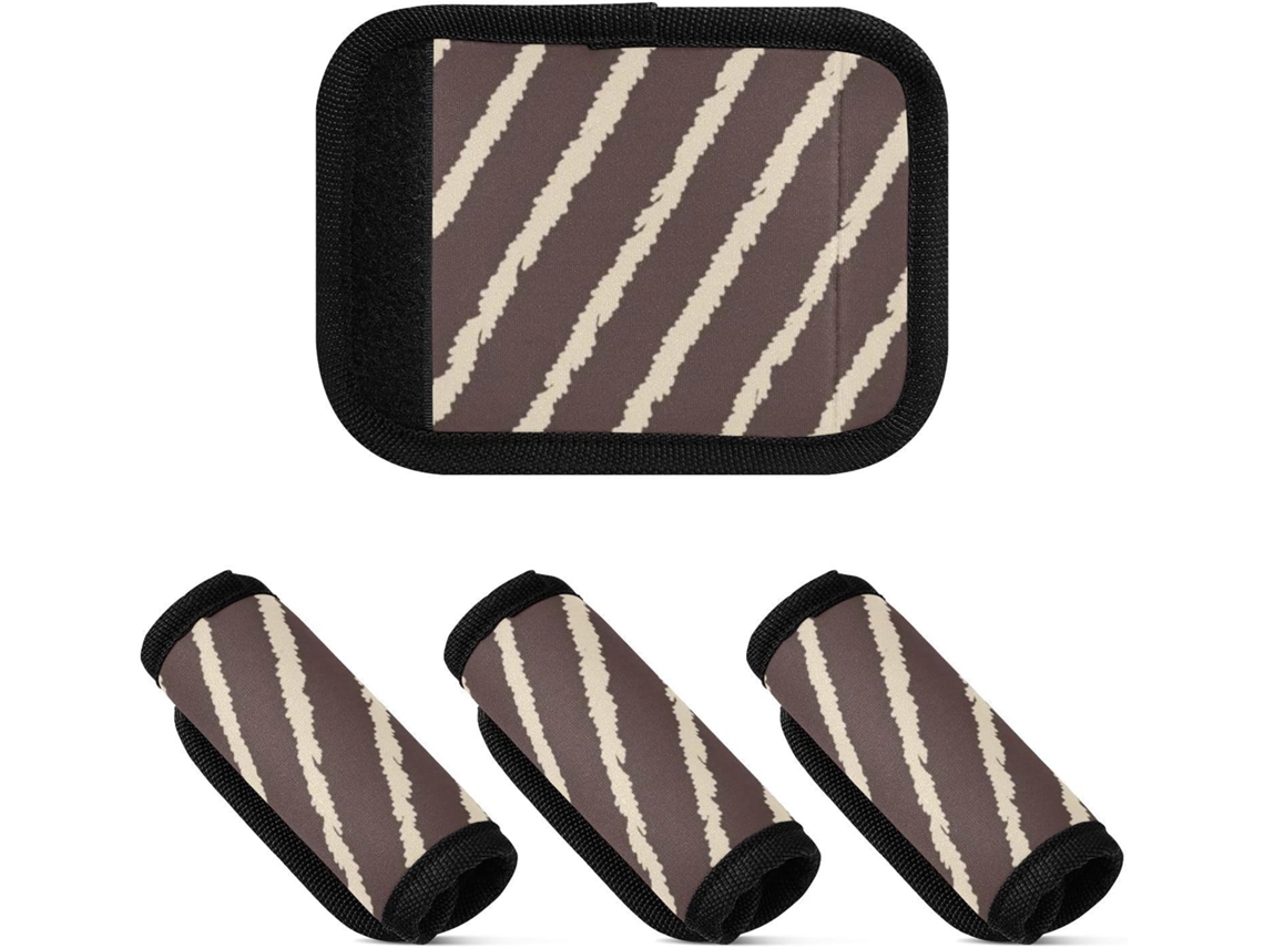 Conjunto De 4 Alças Antiderrapantes Bagagem Marrom