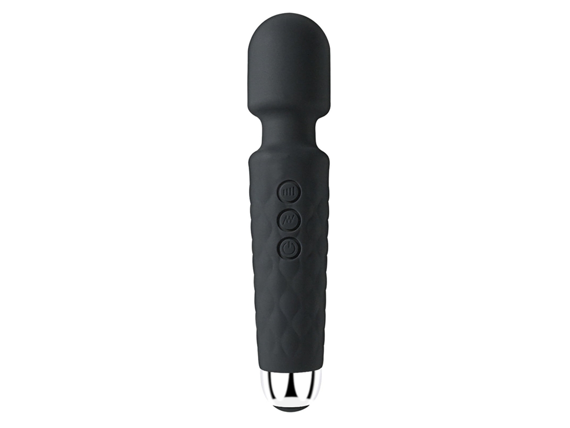 Vara de Massagem Corporal Preta, 8 Níveis de Potência e 20 Padrões de Vibração, Aparelho Portátil para Relaxamento Pessoal, Compacto, Recar STELASPLEN