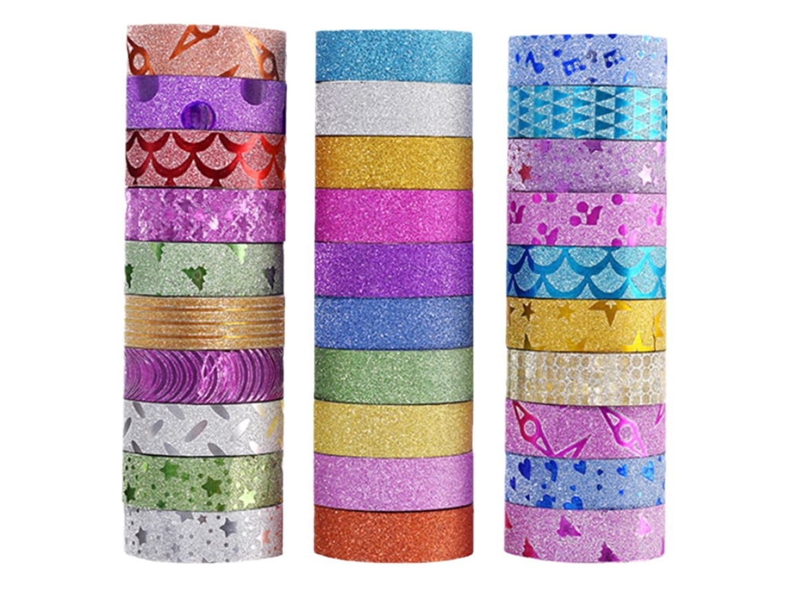 Fita Adesiva Washi, 30 Rolos, De Fita Washi, Artesanato E Embrulho De Presentes Com Estampas E Motivos Coloridos