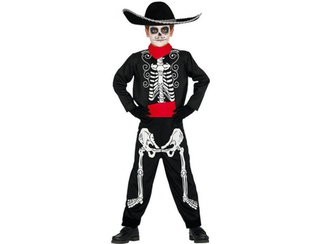 Fato de Menino  Esqueleto Mariachi (Tam: 10 a 12 Anos)