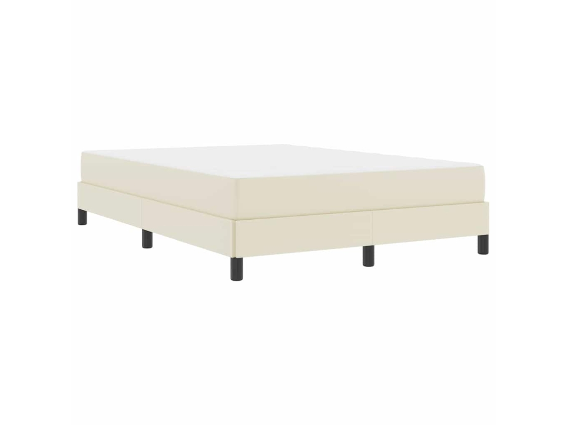 Conjunto 1 Estrutura Da Cama Vidaxl Creme Tecido (140 X 190 Cm)