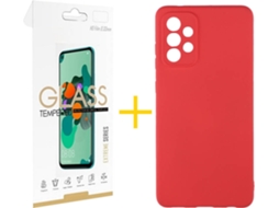 Capa e Película de Vidro Samsung A72 5G SKYHE Silicone Líquido Vermelho