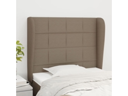 Cabecero con Trabillas de Tela 103x23x118/128 Cm Gris-Marrón