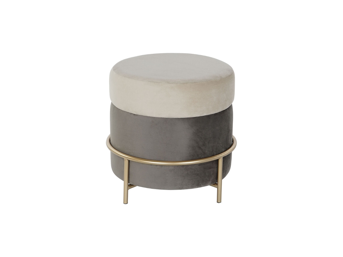 Repousa Pés DKD HOME DECOR Castanho Cinzento Dourado Metal 48x48x46 cm