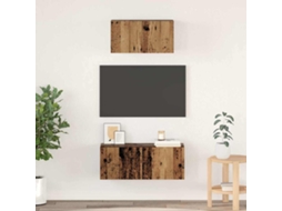 Vidaxl Conjunto De Móvel De Tv 2 Pcs Madeira Antiga Madeira Processada