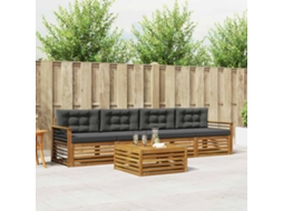 Vidaxl Conjunto De Sofás Para Exterior 5 Pcs Natural E Antracite
