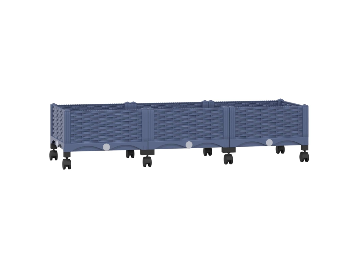 Conjunto 1 Vaso De Jardim Vidaxl Cinzento Polipropileno (120 X 40 X 33 Cm)