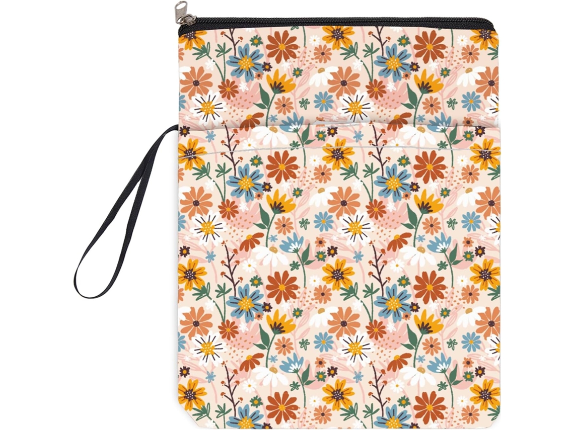 Capa Protetora Para Livros Niceneeded De 23 X 29 Cm Com Zíper E Bolso Frontal, Lavável Impermeável,