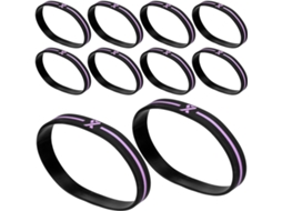 Pacote com 30 pulseiras de silicone premium para conscientização sobre o câncer de mama.