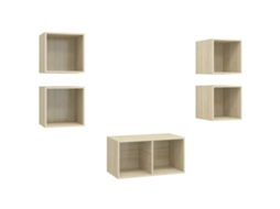 Tv Cabinet Set, Tv Cabinet Sets Vidaxl Marrom Madeira Processada (n/a)