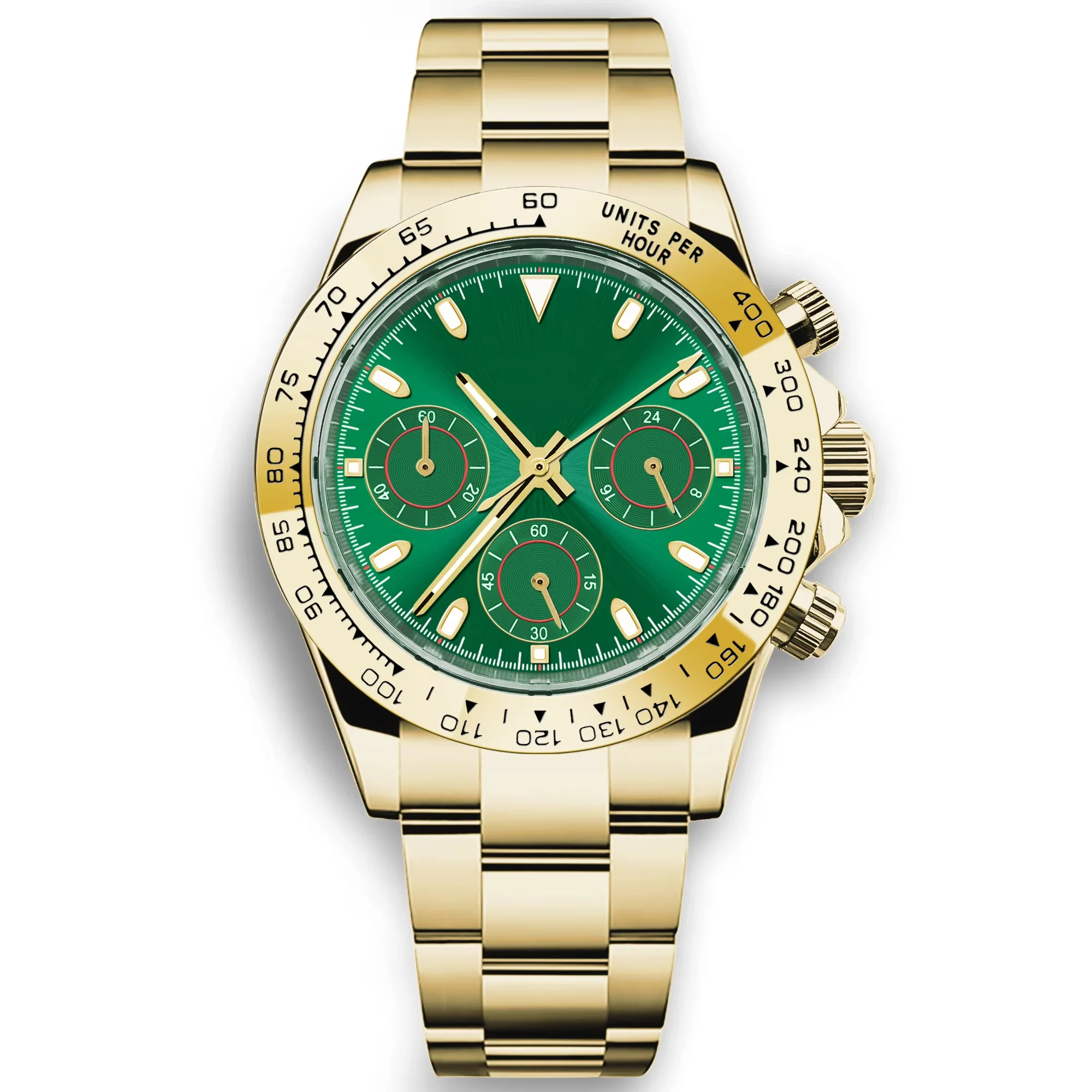 Relógio Masculino De Quartzo Verde De 39 Mm, Modelo Esportivo Com Cristal De Safira.
