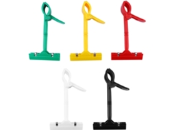 Conjunto de 5 clipes ajustáveis, cor aleatória, para exibição de pratos de plástico para feiras, com cabeça dupla.