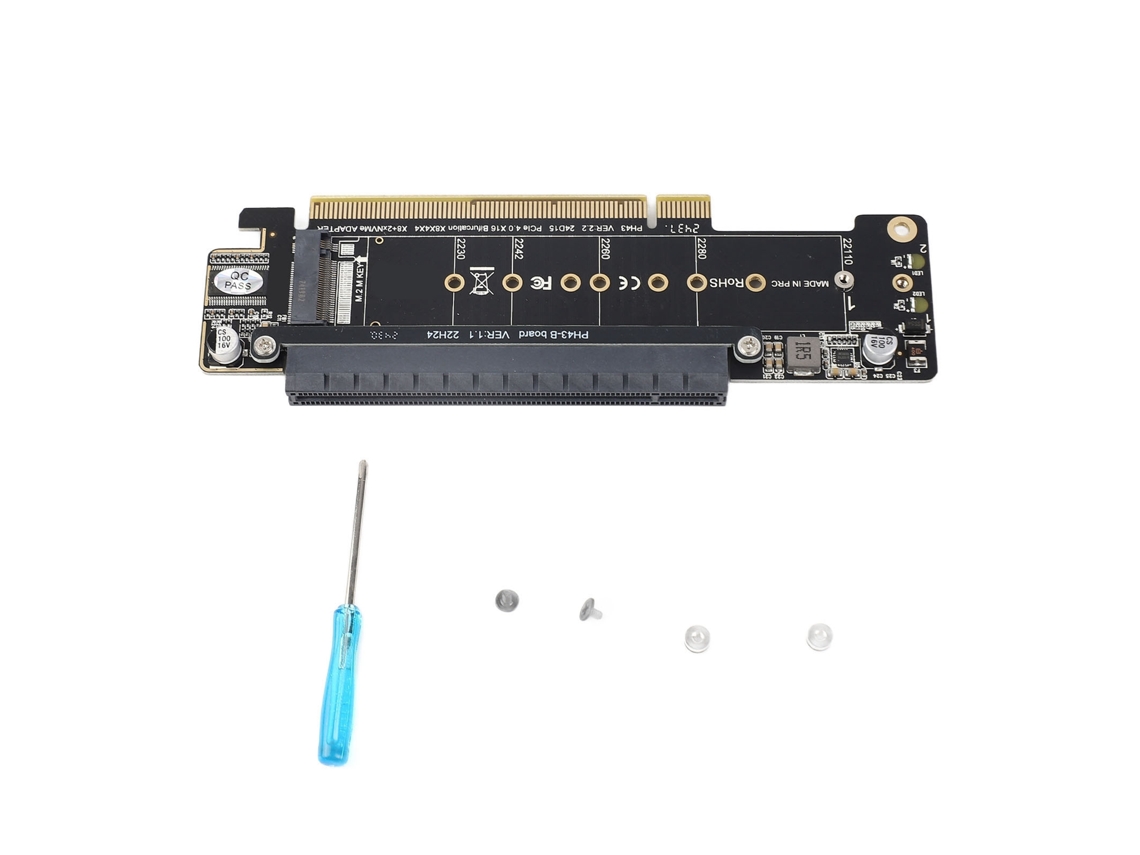 Placa De Expansão Pcie X16 M.2 Nvmex2 Suporta Pcie4.0 Split Para Adaptador Riser X8 X4 X4