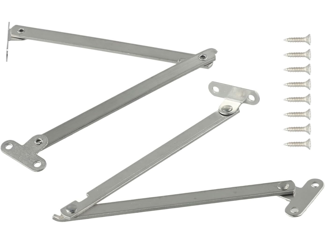 Conjunto De 2 Hastes Suporte Dobráveis Em Aço Inoxidável Para Portas Armários E Estantes Com Abertura Basculante