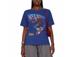Rockinstone Back To The Future Movie Hey Mcfly Flying Hoverboard Solid Royal Adult T-shirt Size:l
