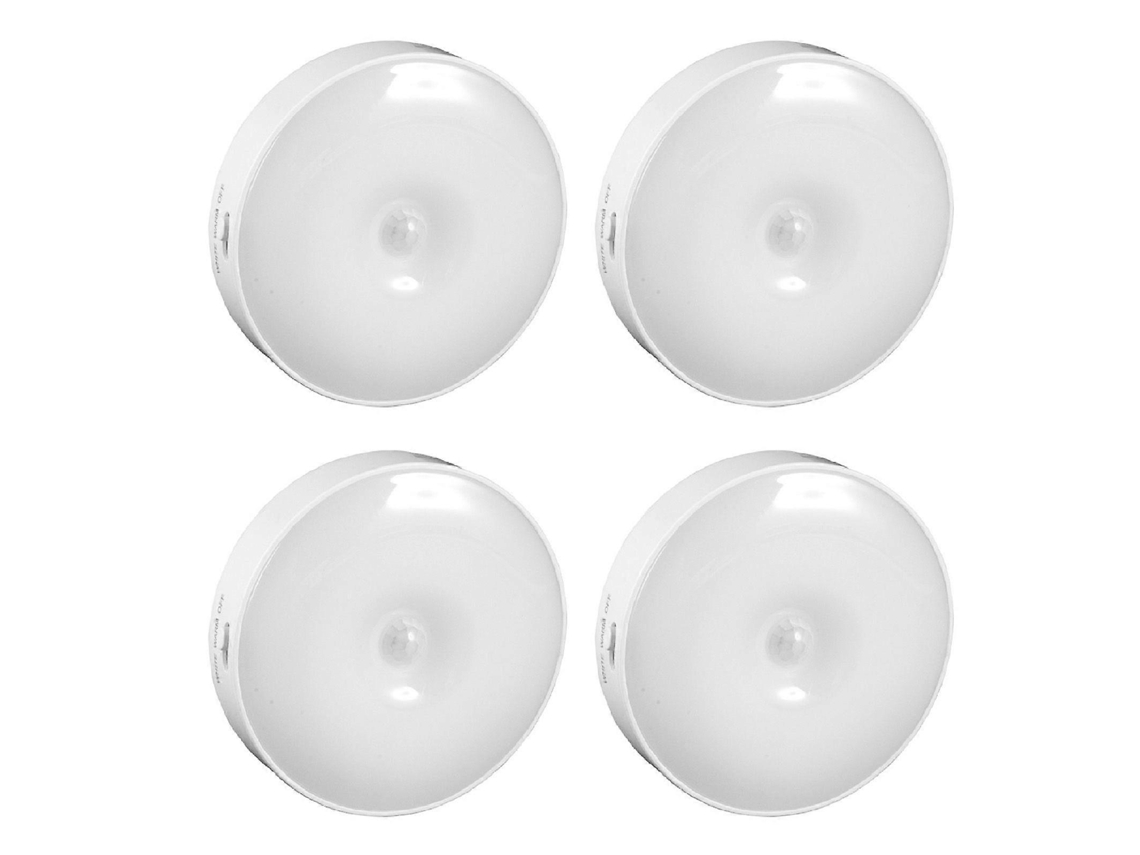 Lurelia Fita Led, 4 Peças, Sensor De Movimento, Usb Recarregável, Autoadesiva, Branco Quente
