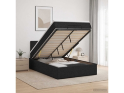 Vidaxl Cama Ottoman Com Colchão Preto 120 X 190 Cm Tecido