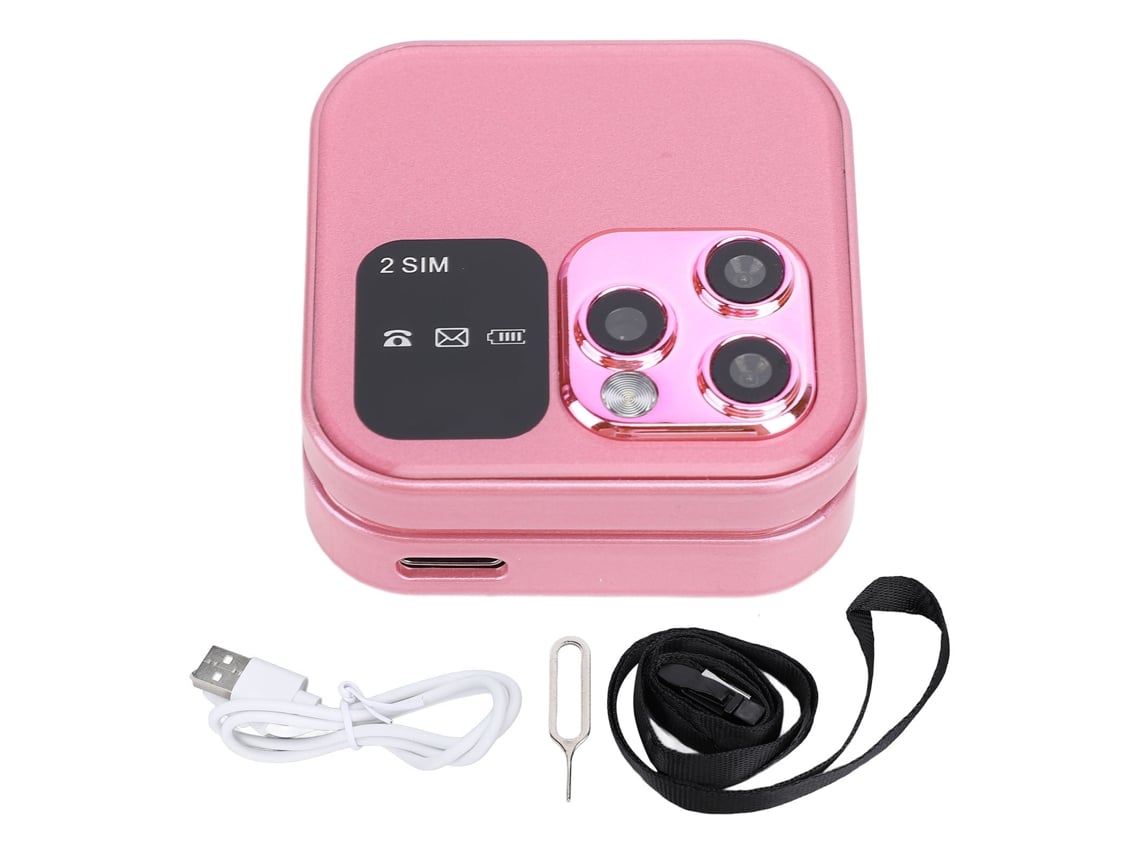 Celular Flip Pequeno Tela Dupla Interna e Externa Câmera Hd Rosa