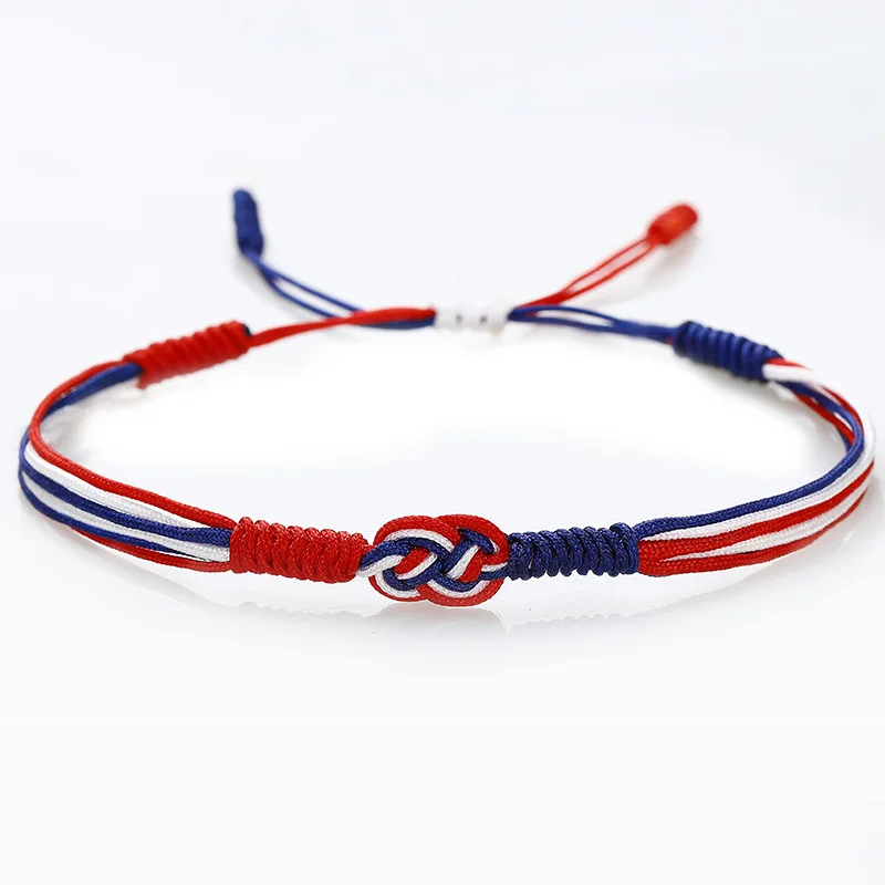 Pulseira com a Bandeira Nacional Trançada À Mão , Joia para Times Esportivos. MDUG (eua e Reino Unido)