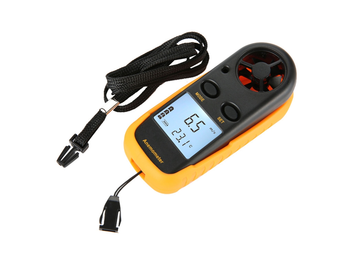 Anemômetro Digital Termômetro LCD Velocidade do Vento e Temperatura | S/MARCA